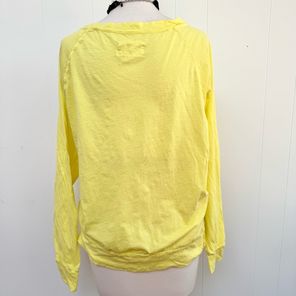291 Venice Super Soft Love Is The Goal Peace Sign Lemon Yellow Tee Shirt Top M - Picture 4 of 6